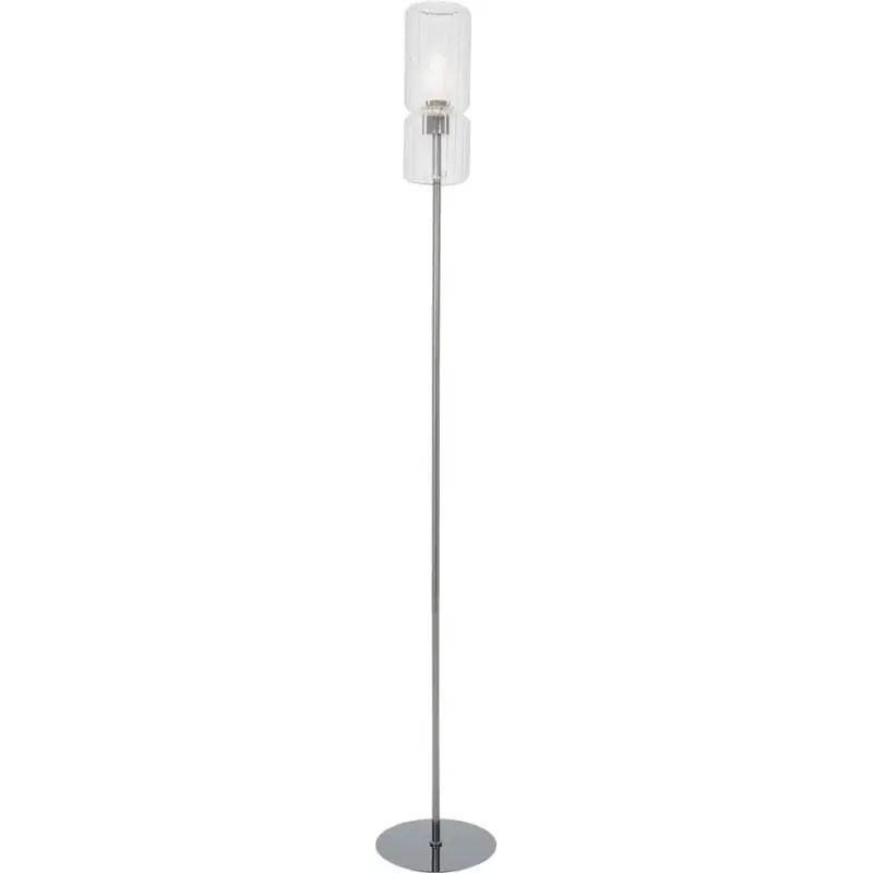 Vente Directe Lumimart | Lampadaire Harmon Trasparente/Gris Verre/Métal 13.2 cm 155 cm