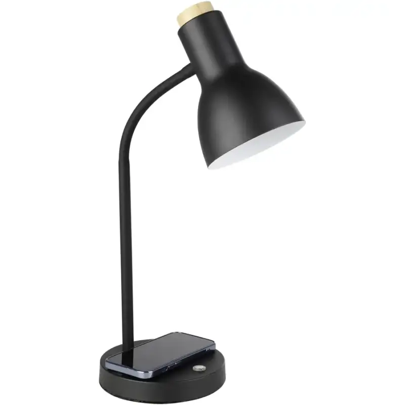 Lumimart | Lampe de table Veradal-Qi Marron/Noir Acier/Bois 16 cm 45 cm Prix Réduit