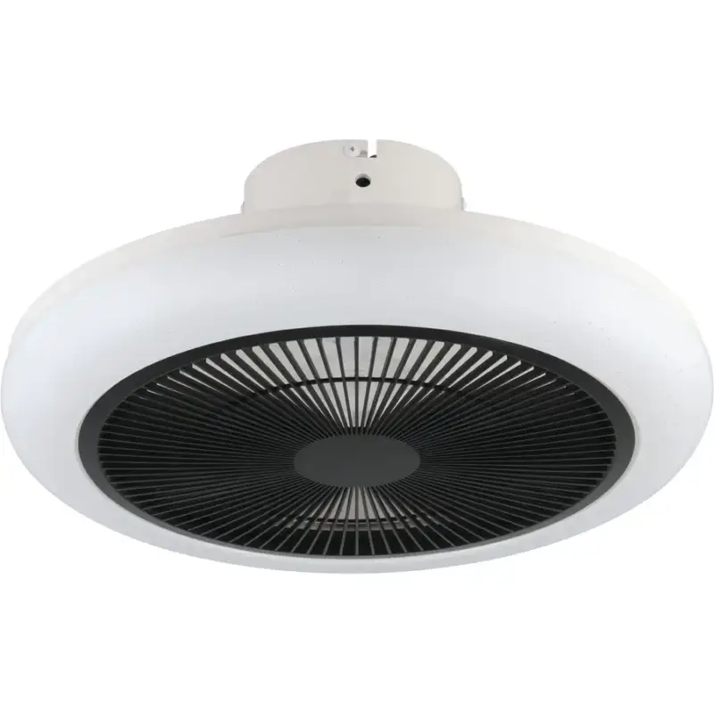 Lumimart | Ventilateur de plafond avec lumière Kostrena Noir/Blanc Plastique 45.5 cm Commander Vite