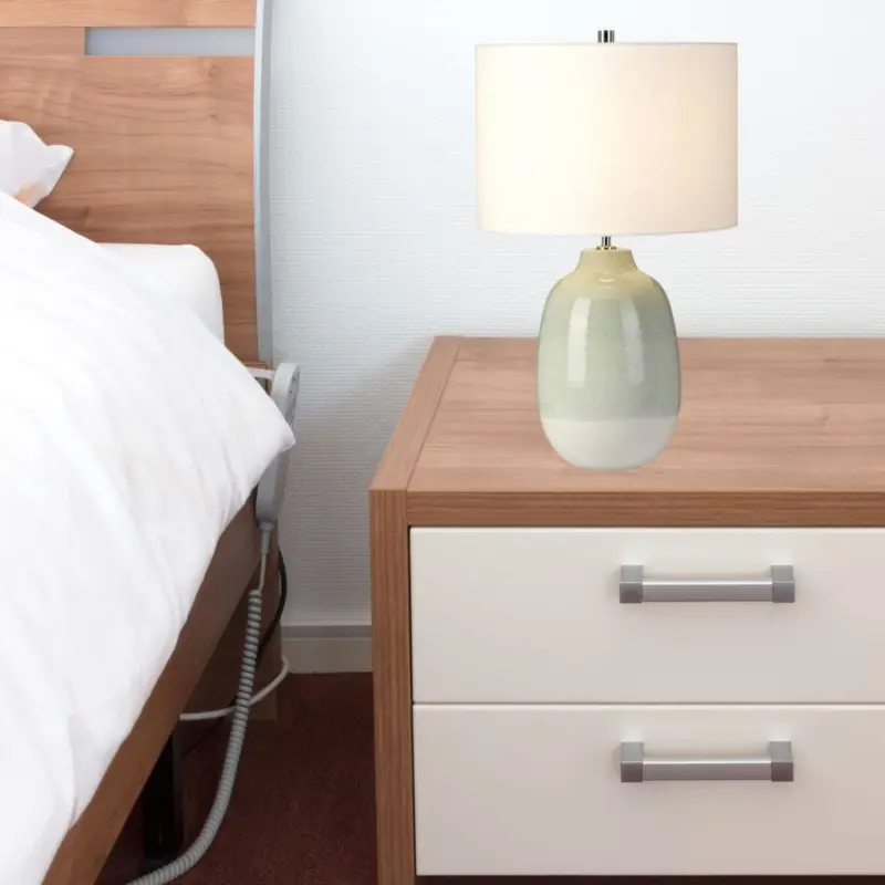Meilleure Vente Lampe Céramique Chelsfield Blanc Nickel 1x60W E27