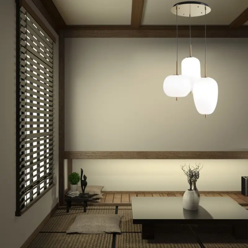 Suspension UMILE Blanc Laiton Noir LED 50W Bon Marché