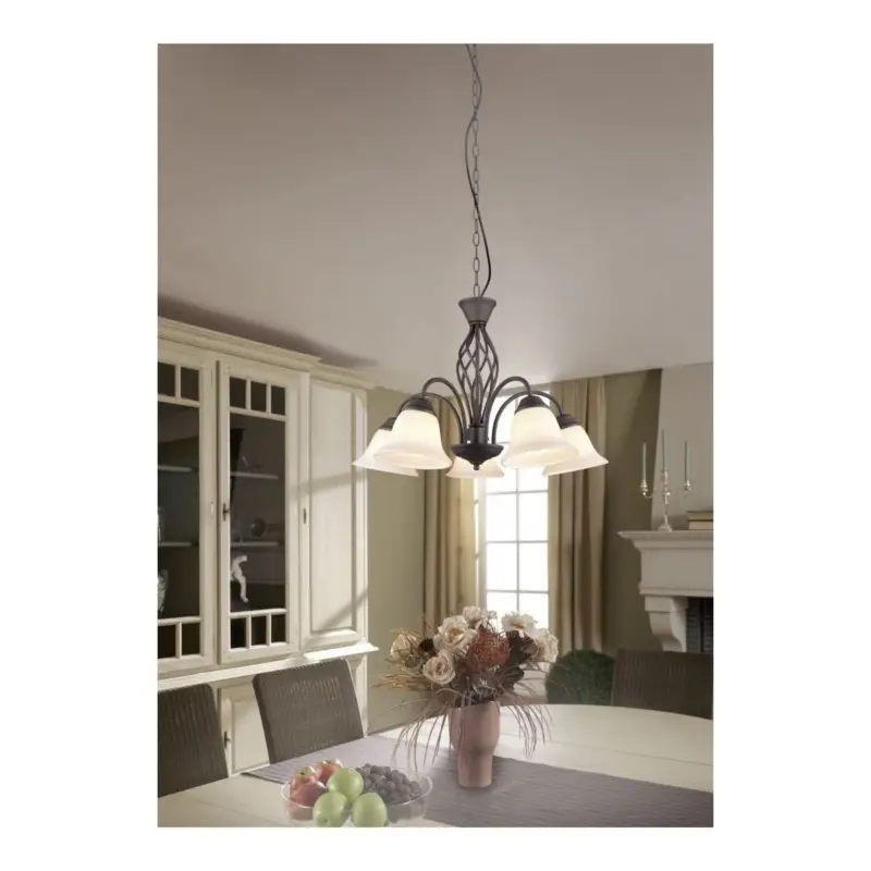 Meilleure Vente Lustre Rustica Rouille 5x40W E14