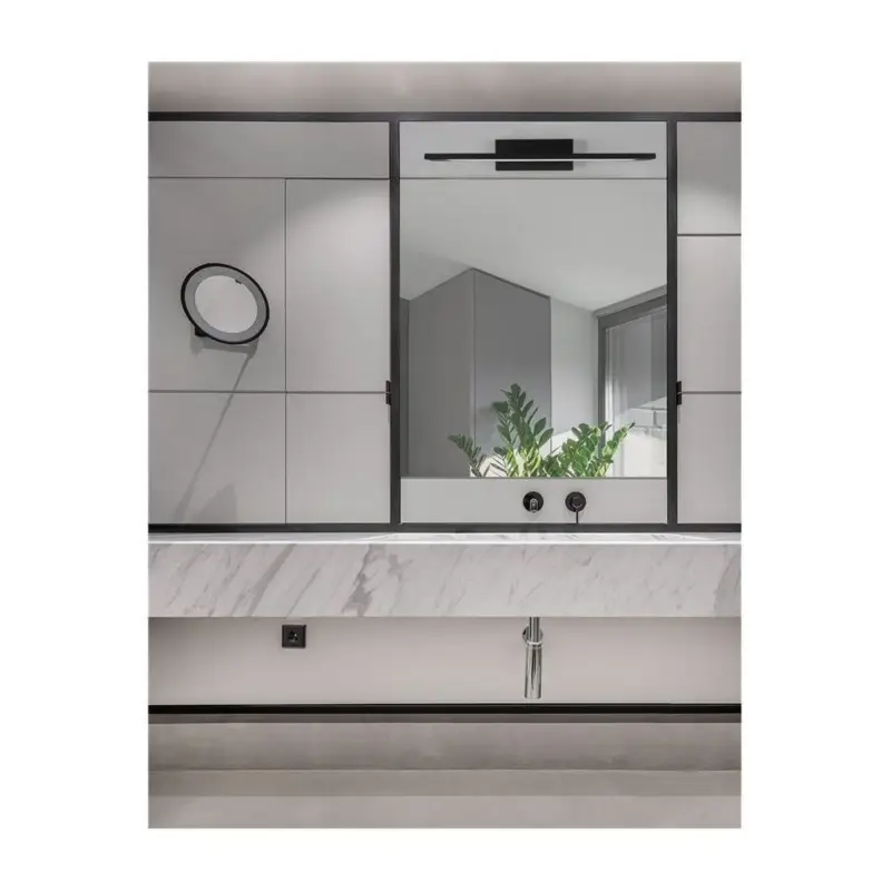 Meilleur Prix Applique Murale Salle de Bain MONDRIAN Noir LED 12 W L41,6