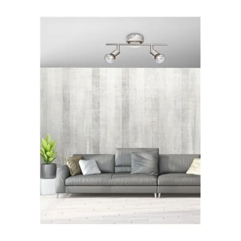 Prix Bas Plafonnier BASE Nickel Satiné LED GU10 2x5 W