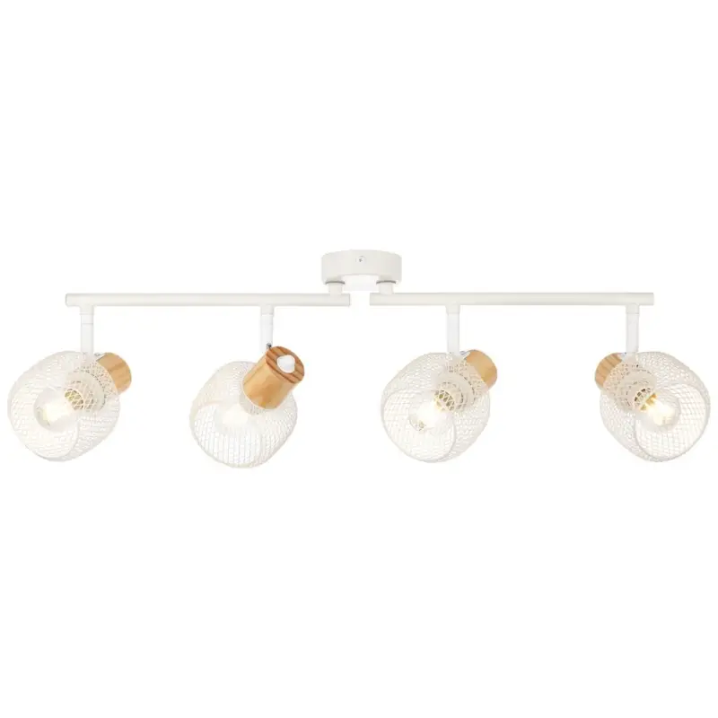 Dernier Modèle Plafonnier GIADA 4x28W E14 Blanc-bois