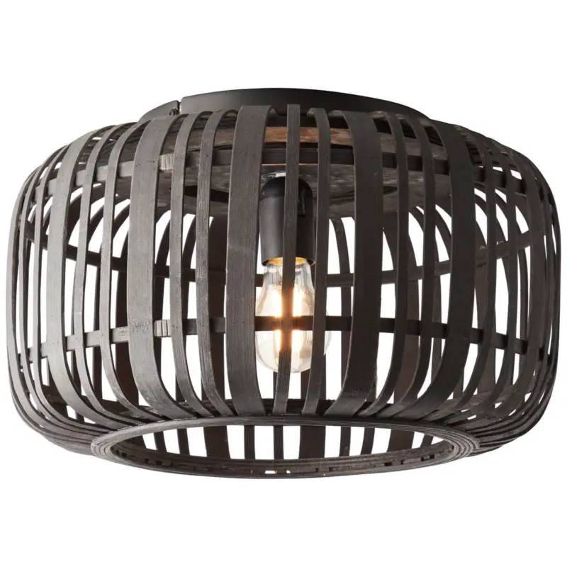 Plafonnier WOODROW 1x60W E27 Bois foncé-noir H229 Commander Vite