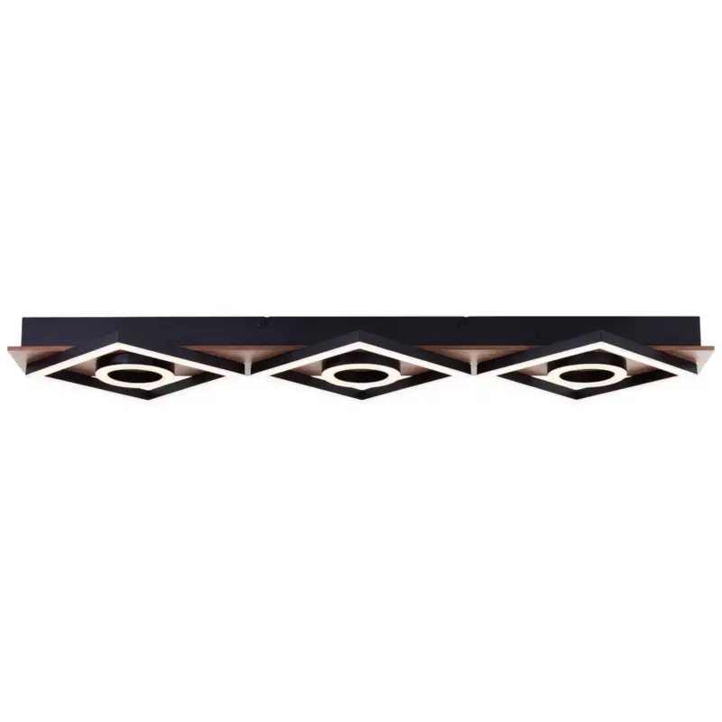 Satisfait Ou Remboursé Plafonnier MAUREEN 36W LED Bois foncé-noir mat Carrés