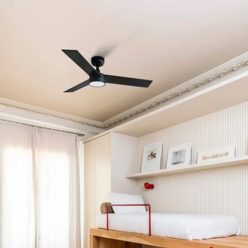Solde Ventilateur Plafond RUDDER S 106cm Noir Noyer LED