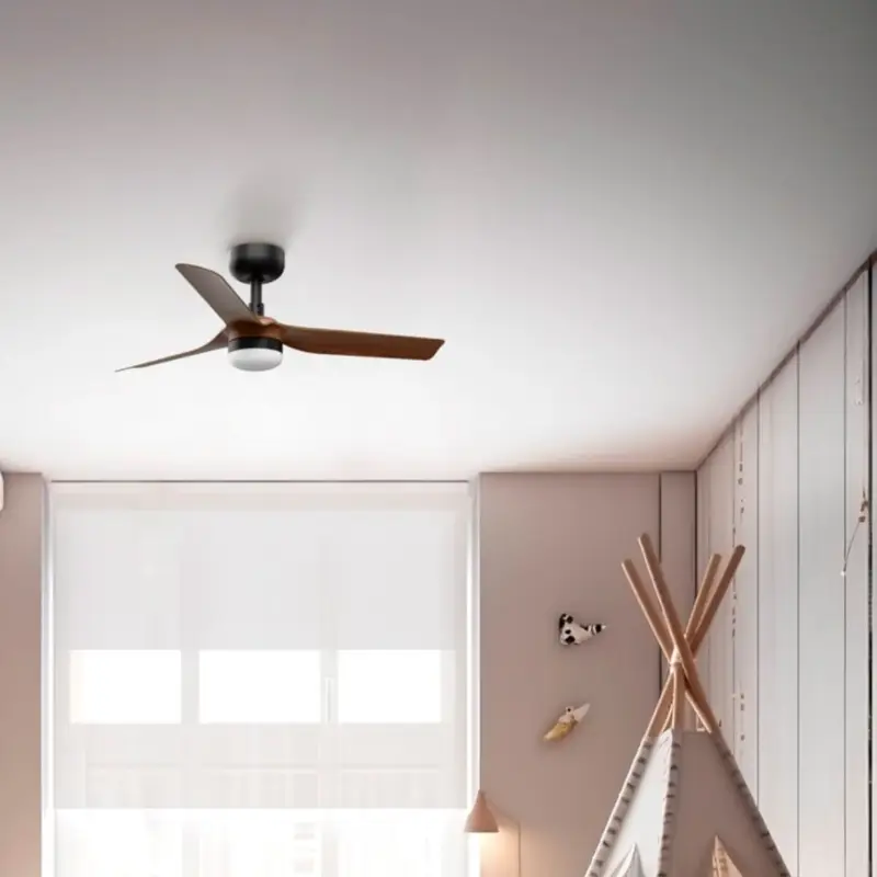 Expédition Rapide Ventilateur Plafond MINI PUNT S 90cm Noir et Bois LED