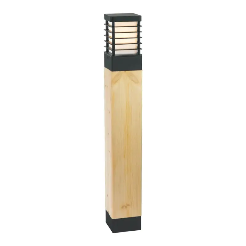 Achat Immédiat Borne Extérieure HALMSTAD 46W E27 Noir Bois Brut H850