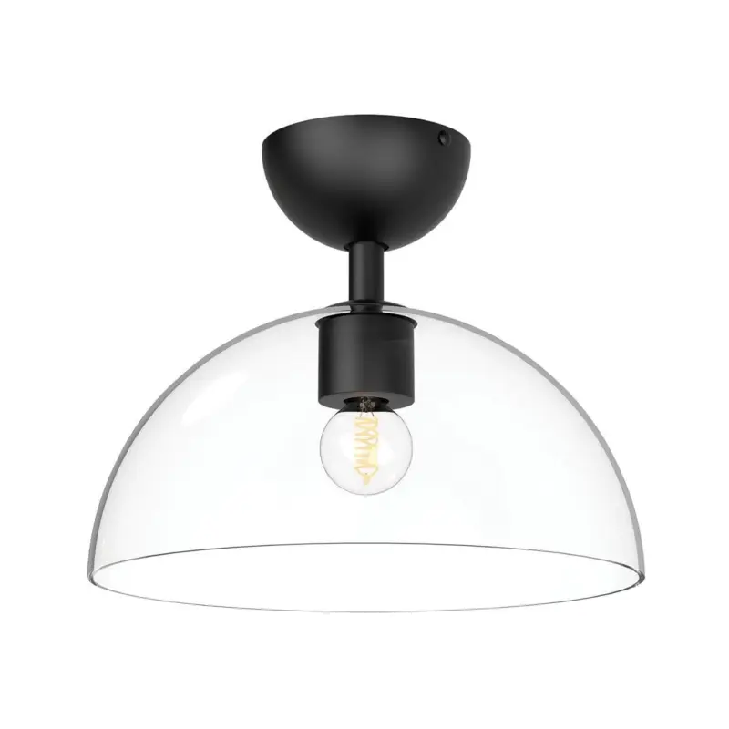 Plafonnier Jude Noir et transparent 60W Solde