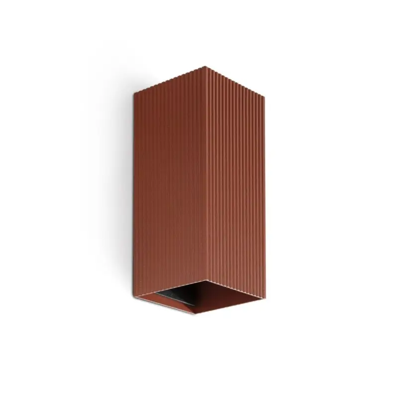 Applique LUNE Terracotta 2x8W GU10 LED cannelée Offre Du Jour