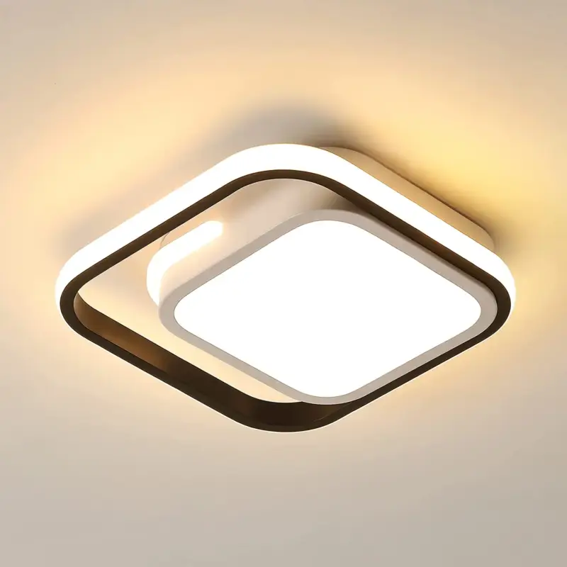Commander Maintenant Plafonnier LED Carré, Plafonnier Moderne Blanc 29W, Plafonnier en Métal Acrylique 3000k Adapté à La Aalle de Bain, Cuisine, Salon, Chambre à Coucher