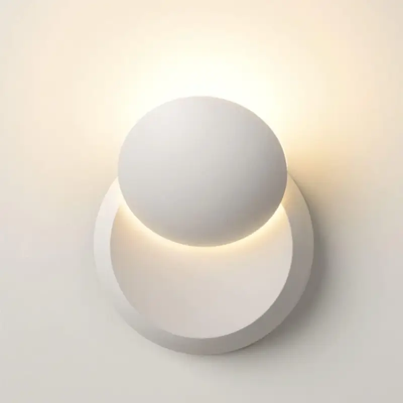 Marque Moderne Applique Murale LED 2 Ronds Lampe murale Blanc Chaud 3000K Pour chambre à coucher, salon, couloir, entrée Blanc