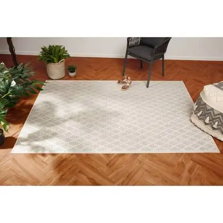 Tapis d'extérieur et d'intérieur GRAY Motifs losange Gris Populaire