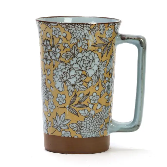 Prix Cassé Mug fleuri en céramique Beige