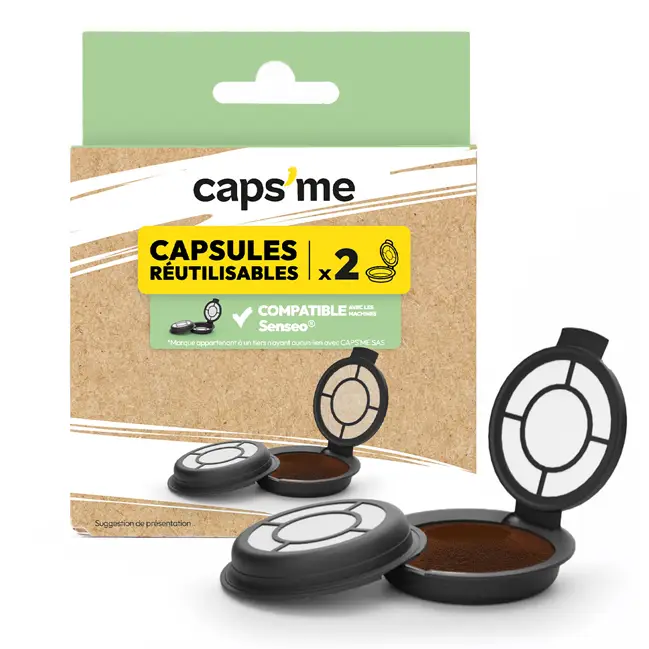 Pack 2 capsules réutilisables pour le café compatibles Senseo® Caps'me Expédié Aujourd&rsquo;hui