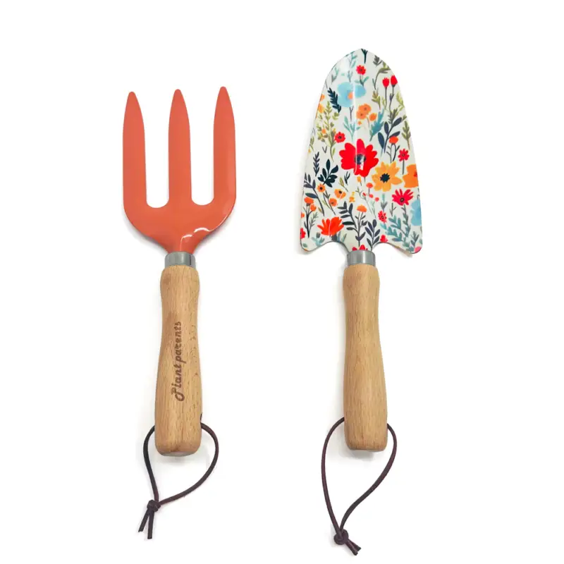 Duo outils de jardin mini râteau et pelle en bois et acier Offre Exclusive