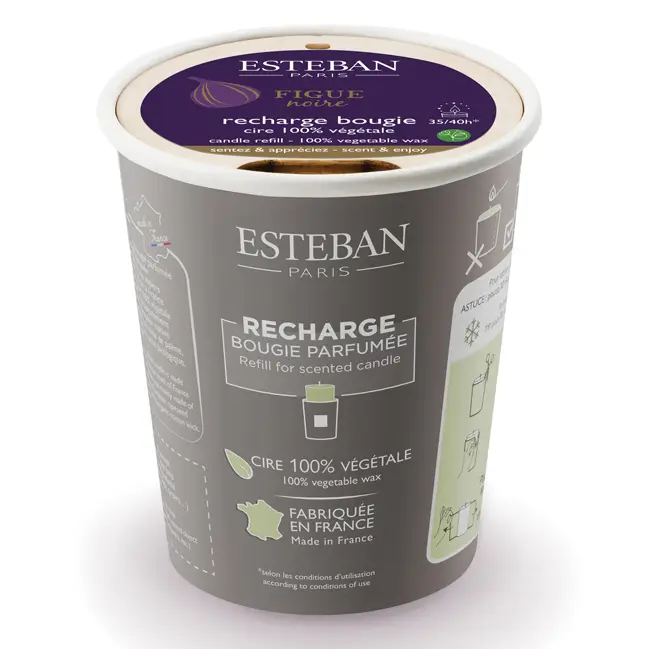 Recharge pour bougie parfumée Figue noire 180 g Esteban Quantité Limitée