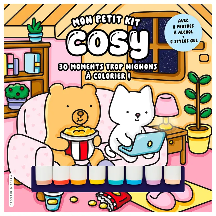 Achat Immédiat Mon petit kit cosy coloriage 30 moments mignons à colorier