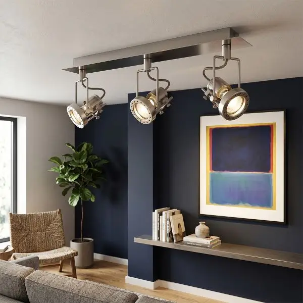 Vente Directe Plafonnier Industriel 3 Spots GU10 BROOK Gris Acier