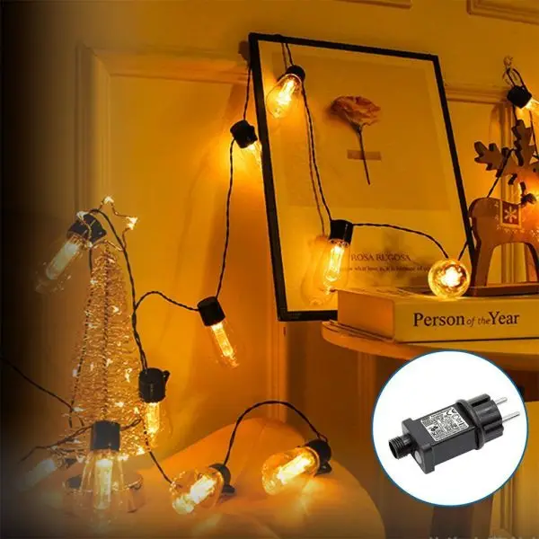 Prix Cassé Guirlande 10 ampoules LED Blanc chaud IP44 Intérieur Extérieur 8m