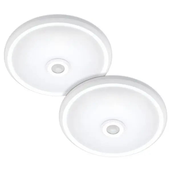 Expédié Aujourd'hui Lot de 2 Plafonniers détecteur de mouvement IP20 14W LEDCLARK CCT