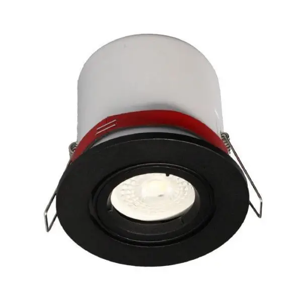 Certifié Spot orientable Noir BBC RT2012 douille GU10 + Ampoule GU10 LED 5W Blanc Chaud