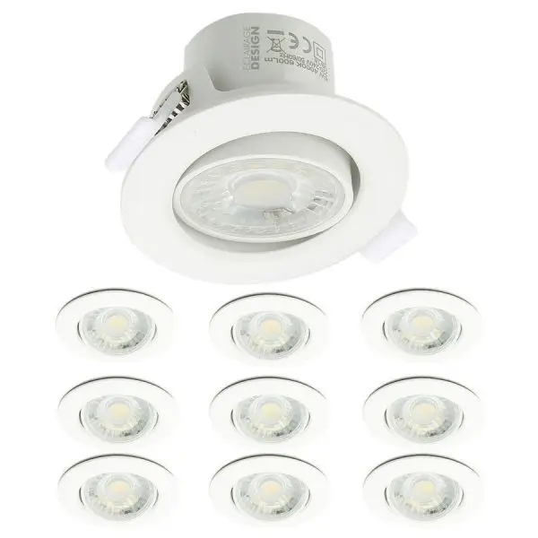 Meilleure Vente Lot de 10 Spots LED Encastrables Valence 8W Orientable Equ. 75W