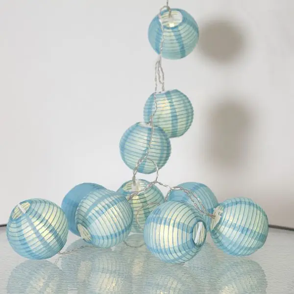 Guirlande lanterne bleue en papier LED Populaire